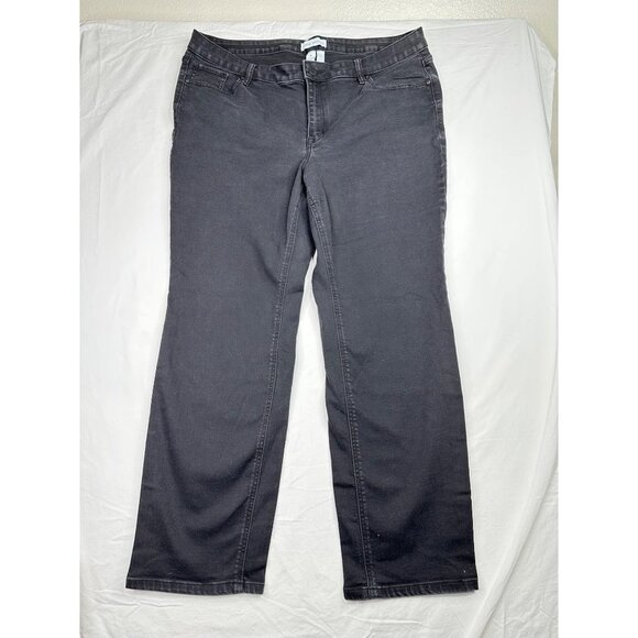 Lane Bryant Mid Rise Straight Flex Waistband sz 20 Black AS IS - Picture 3 of 8